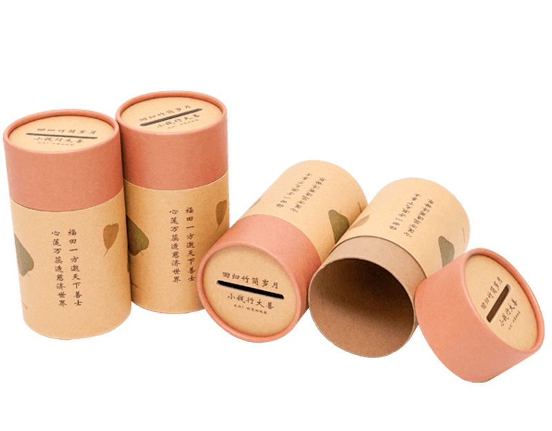 Simple Design Porcellum Bank Caritas Coin Tube Box Packaging